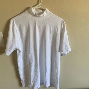 Lands' End Classic White Mock Neck Tee